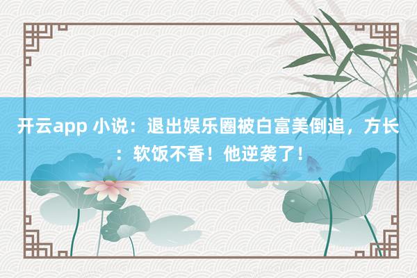開云app 小說：退出娛樂圈被白富美倒追，方長：軟飯不香！他逆襲了！