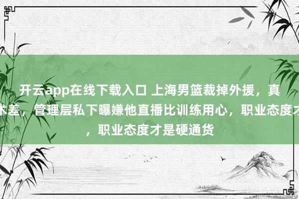 開云app在線下載入口 上海男籃裁掉外援,真不是他技術差,管理層私下曝嫌他直播比訓練用心,職業(yè)態(tài)度才是硬通貨
