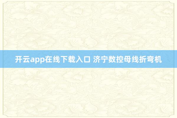 開云app在線下載入口 濟寧數(shù)控母線折彎機